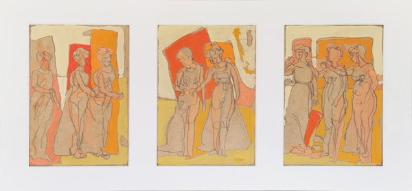 attitudes II - 53x26 - tempera